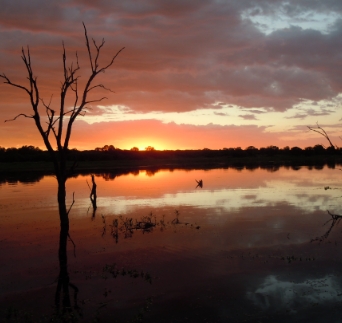 Sunset over the Mongena Dam